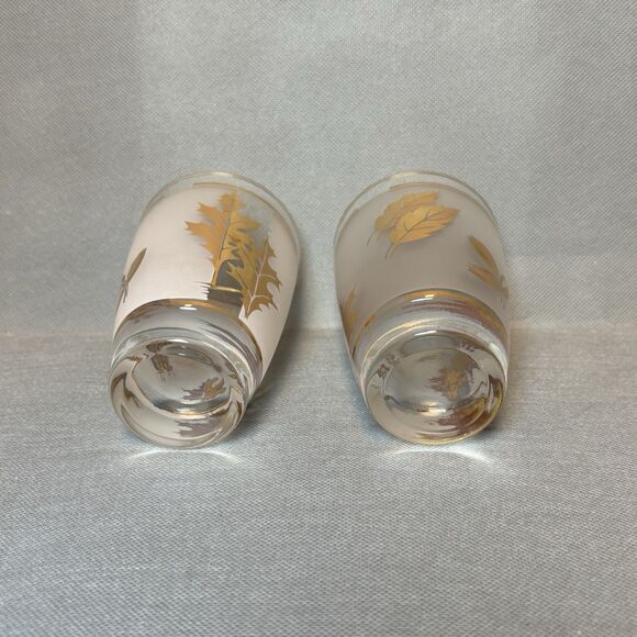 Vtg 1960 Libbey Golden Foliage Frosted Tumblers Drink Glasses 8 oz-Set 8 Barware - Picture 7 of 11
